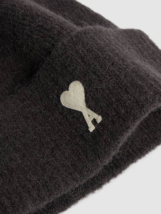 AMI Paris: ADC alpaca blend beanie - Dark Grey - women_1 | Luisa Via Roma