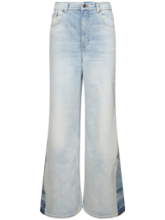 Chloé: High rise cotton denim flared jeans - women_0 | Luisa Via Roma