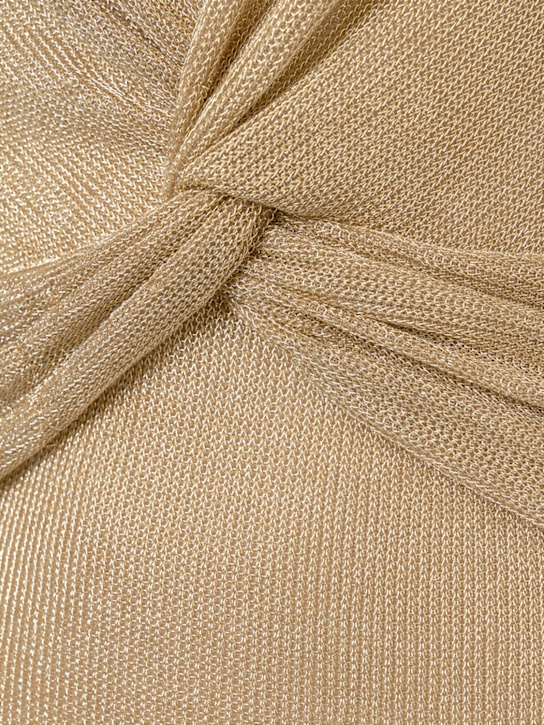 Giuseppe Di Morabito: Lycra knotted one piece swimsuit - Gold - women_4 | Luisa Via Roma