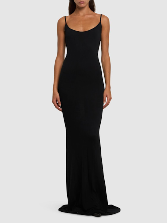 Rick Owens: Slip jersey long dress - Black - women_1 | Luisa Via Roma