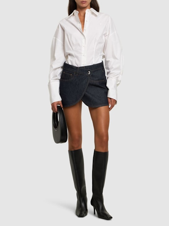 Coperni: Cotton denim mini skirt - women_1 | Luisa Via Roma
