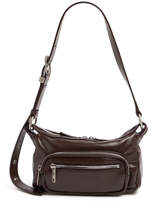 MARGESHERWOOD: Mini Outpocket glossy leather hobo bag - women_0 | Luisa Via Roma