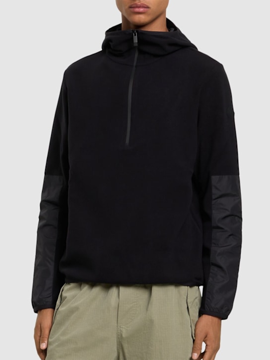 Moncler: Nylon zip-up hooded sweatshirt - men_2 | Luisa Via Roma