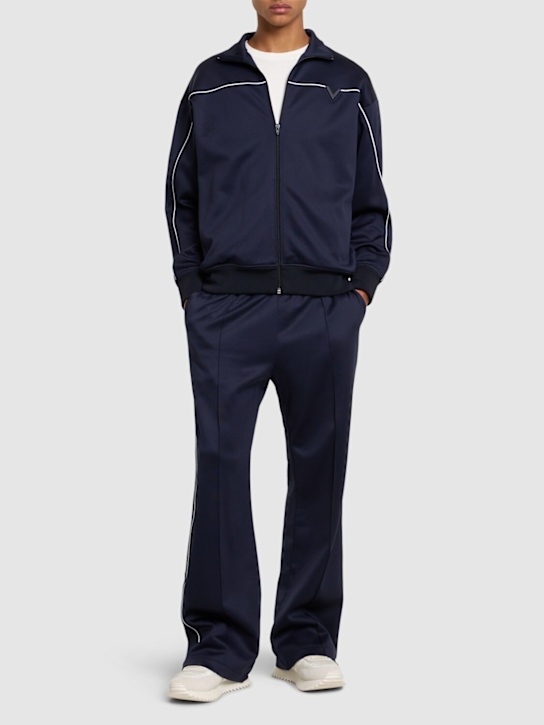 Valentino: Double cotton blend jersey tracksuit - Navy - men_1 | Luisa Via Roma