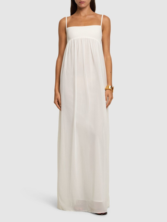 Jacquemus: La Robe Peplo satin long dress - women_1 | Luisa Via Roma