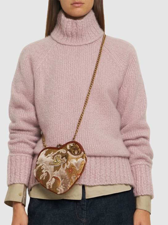 Vivienne Westwood: Borsa Belle Heart Frame in velluto - women_1 | Luisa Via Roma