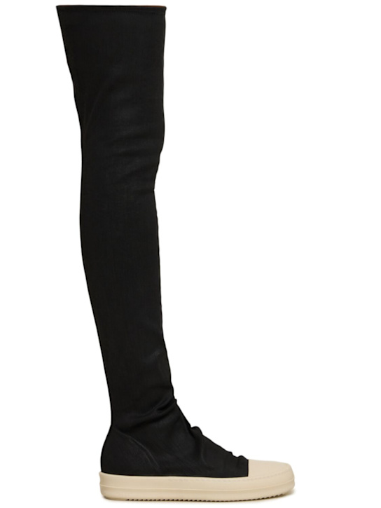 Rick Owens DRKSHDW: 20mm Denim over-the-knee boots - women_0 | Luisa Via Roma