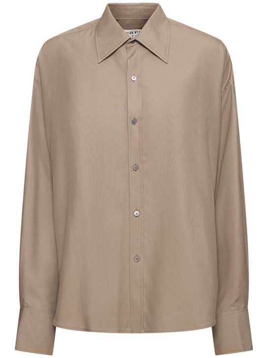 Carven: Washed habotai shirt - Grey - women_0 | Luisa Via Roma