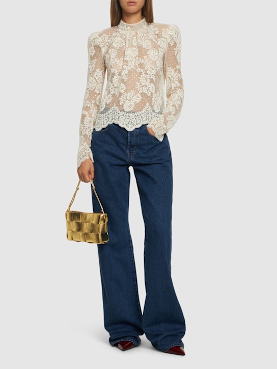 Self-portrait: Embellished lace shirt - women_1 | Luisa Via Roma