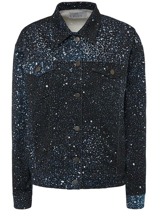 Giuseppe Di Morabito: Embellished denim casual jacket - Blue - women_0 | Luisa Via Roma