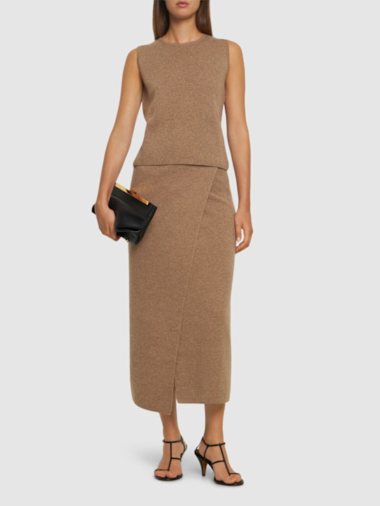 Max Mara: Umbria wool & cashmere knit midi skirt - women_1 | Luisa Via Roma