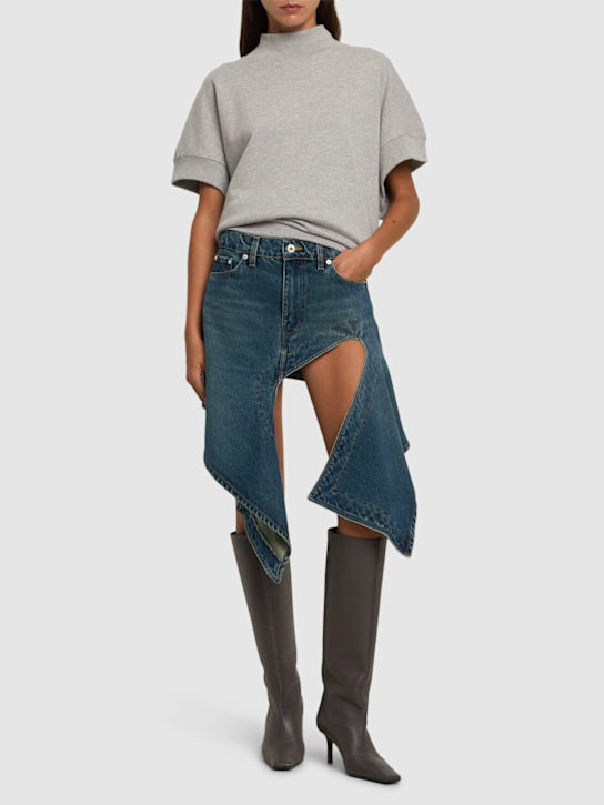 Y/PROJECT: Denim asymmetric mini skirt - women_1 | Luisa Via Roma