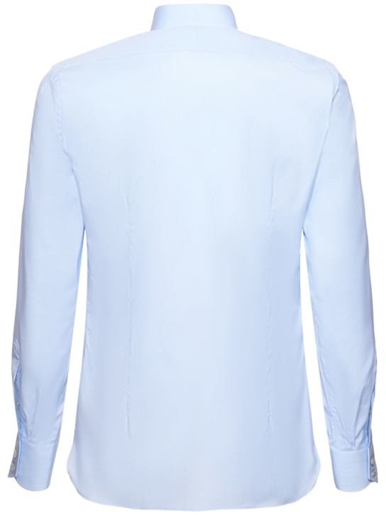 Tom Ford: Cotton poplin slim fit shirt - Light Blue - men_4 | Luisa Via Roma