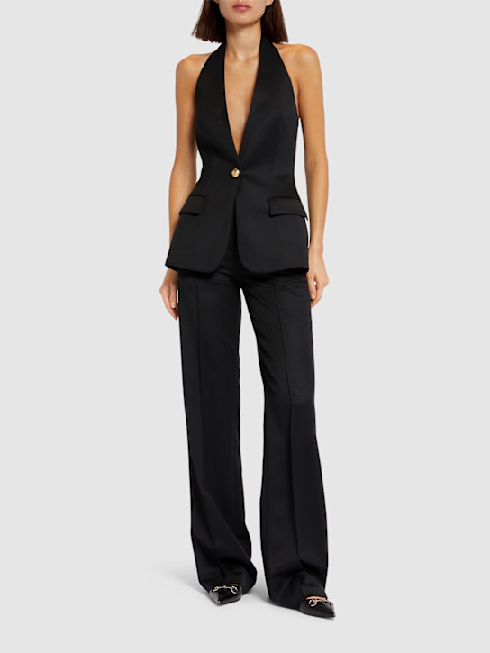 Giuseppe Di Morabito: Wool tailoring high waist straight pants - Black - women_1 | Luisa Via Roma