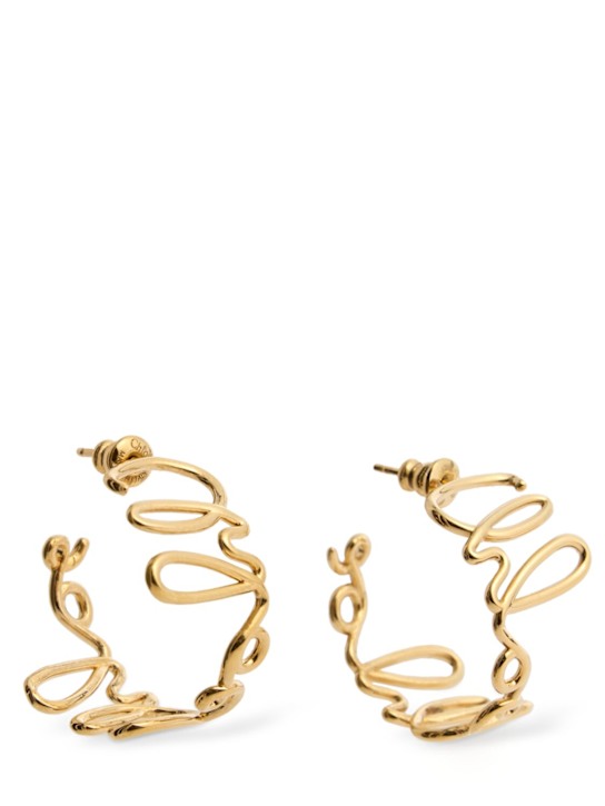 Chloé: C Chloe hoop earrings - Antique Gold - women_0 | Luisa Via Roma