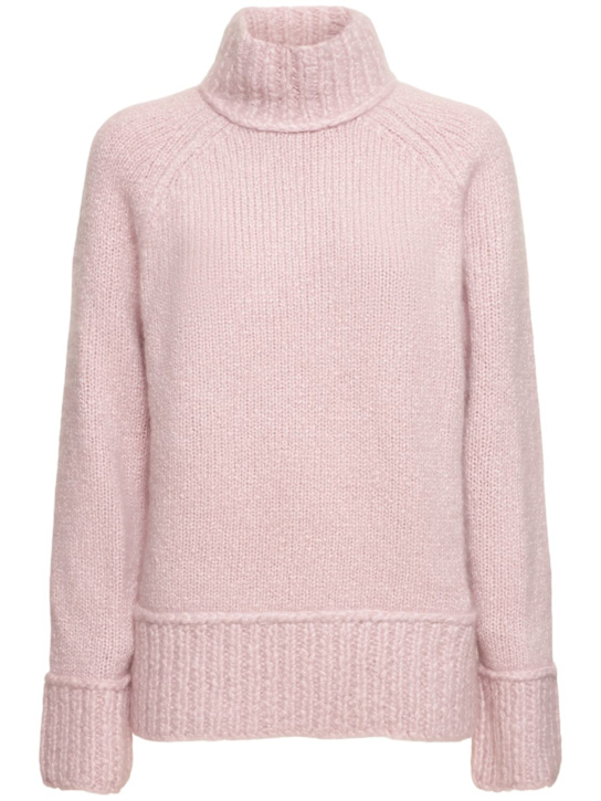 Michael Kors Collection: Oversize cashmere blend t-neck sweater - Pink - women_0 | Luisa Via Roma