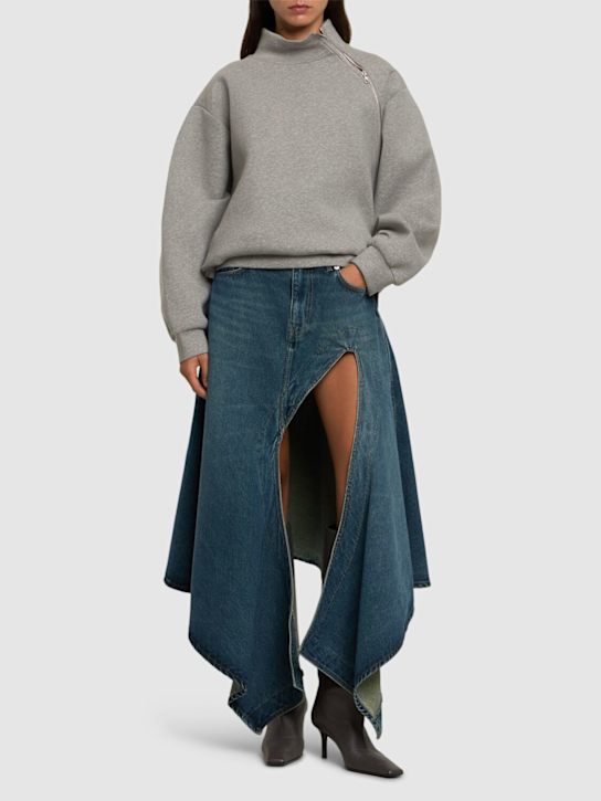 Y/PROJECT: Asymmetric high rise denim midi skirt - women_1 | Luisa Via Roma