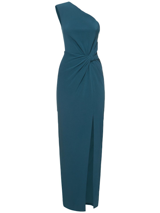 Roland Mouret: Robe longue asymétrique en crêpe de satin - Vert - women_0 | Luisa Via Roma