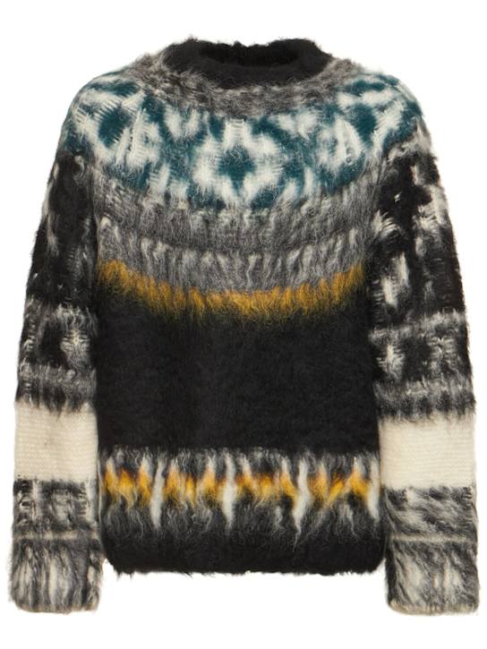 Sacai: Pattern alpaca blend knit sweater - men_0 | Luisa Via Roma