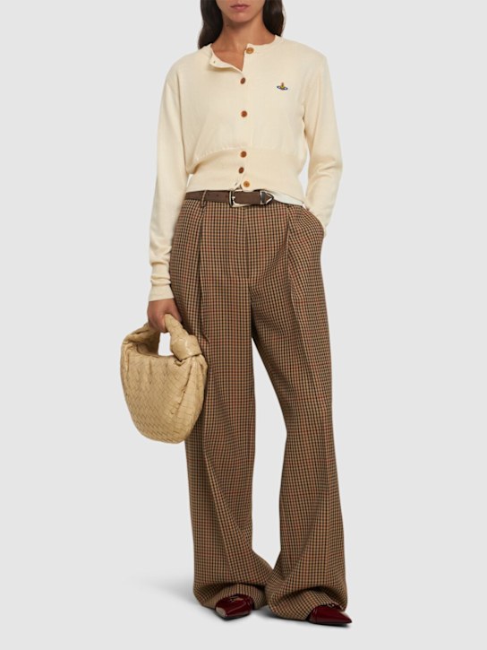 Vivienne Westwood: Bea logo cotton & cashmere crop cardigan - women_1 | Luisa Via Roma