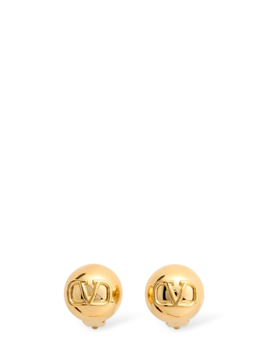 Valentino Garavani: Vlogo Signature clip-on earrings - Oro 18 - women_0 | Luisa Via Roma