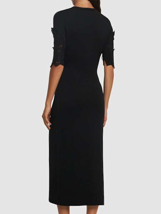 Ermanno Scervino: Vestito midi con scollo a V e inserti in pizzo - women_2 | Luisa Via Roma