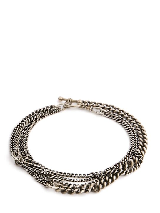 Ann Demeulemeester: Multi chain bracelet - Antique Silver - women_0 | Luisa Via Roma