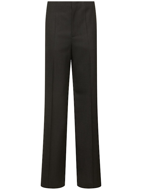 Moschino: Tailored high rise straight pants - Grey - women_0 | Luisa Via Roma