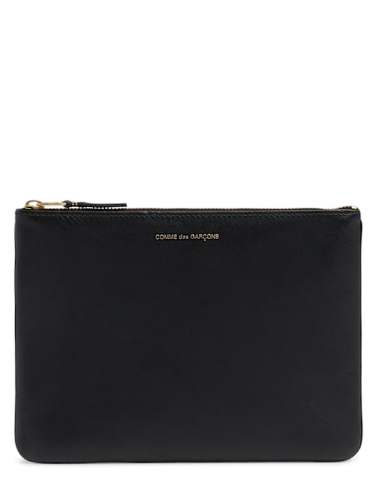 Comme des Garçons Wallet: Classic皮革钱包 - 黑色 - men_0 | Luisa Via Roma