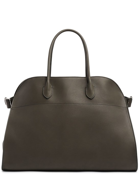 The Row: Soft Margaux 17 saddle leather tote bag - women_0 | Luisa Via Roma