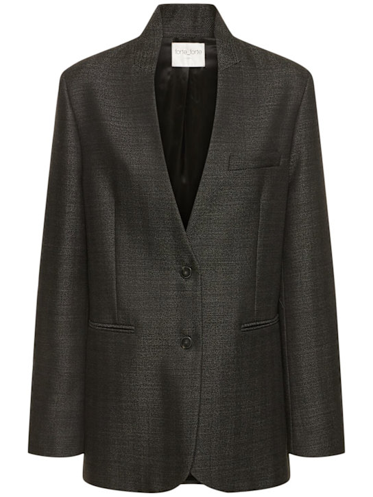 Forte_forte: Wool herringbone sartorial blazer - women_0 | Luisa Via Roma