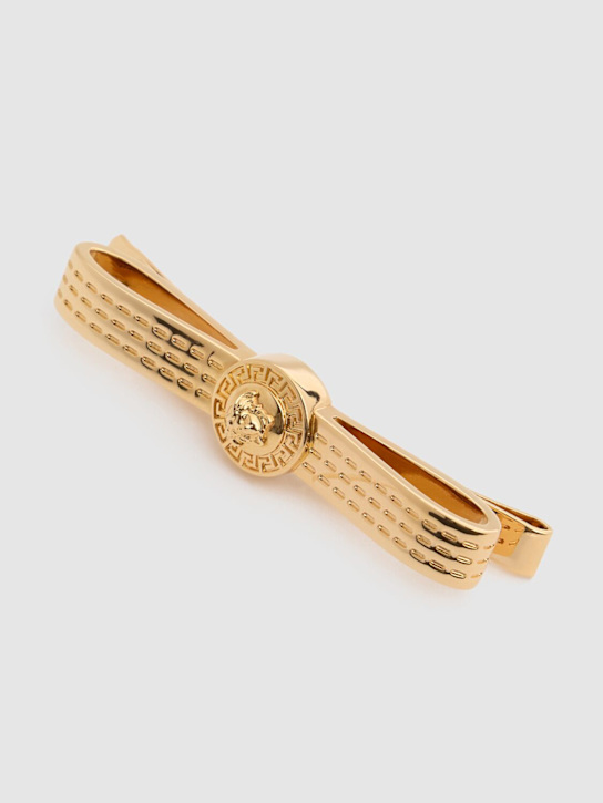 Versace: Gianni ribbon hair pin - Gold - women_1 | Luisa Via Roma