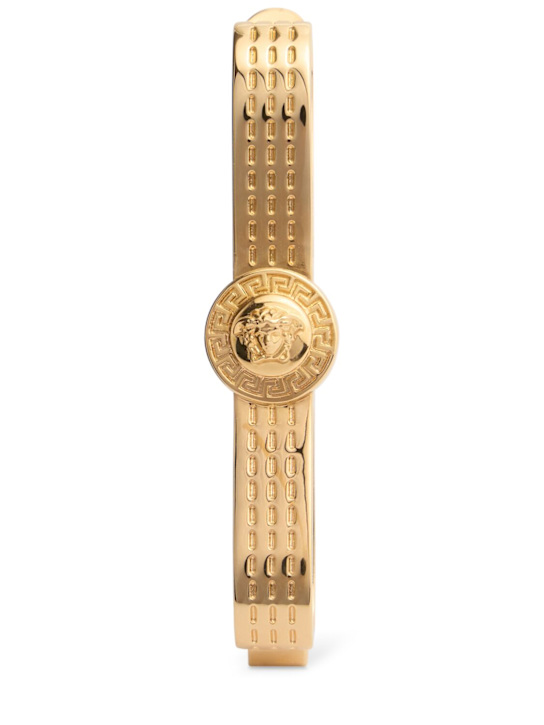 Versace: Gianni ribbon hair pin - Gold - women_0 | Luisa Via Roma