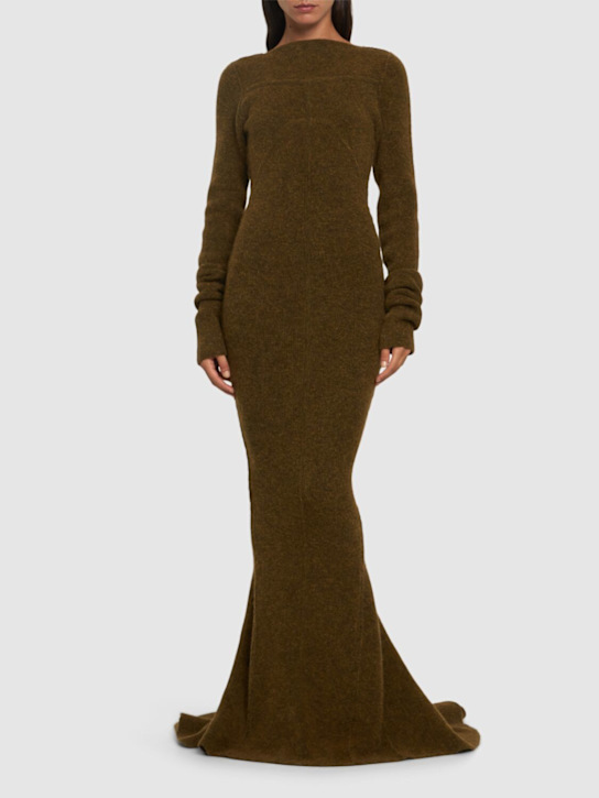 Rick Owens: Luna rib knit open back dress - women_1 | Luisa Via Roma