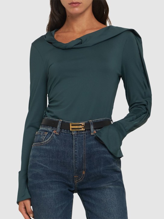 Victoria Beckham: Regular Frame スムースレザーベルト - women_1 | Luisa Via Roma