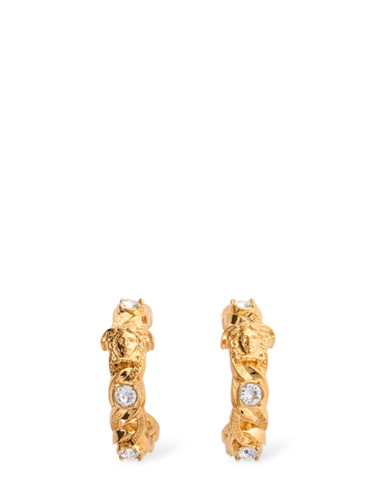 Versace: Medusa chain hoop earrings - women_0 | Luisa Via Roma