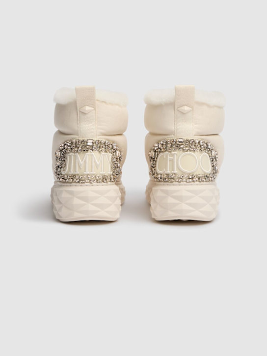 Jimmy Choo: 30mm Xan shearling snow boots - White - women_4 | Luisa Via Roma