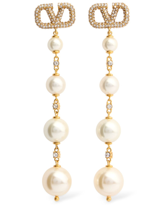 Valentino Garavani: Vlogo Signature drop earrings - women_0 | Luisa Via Roma