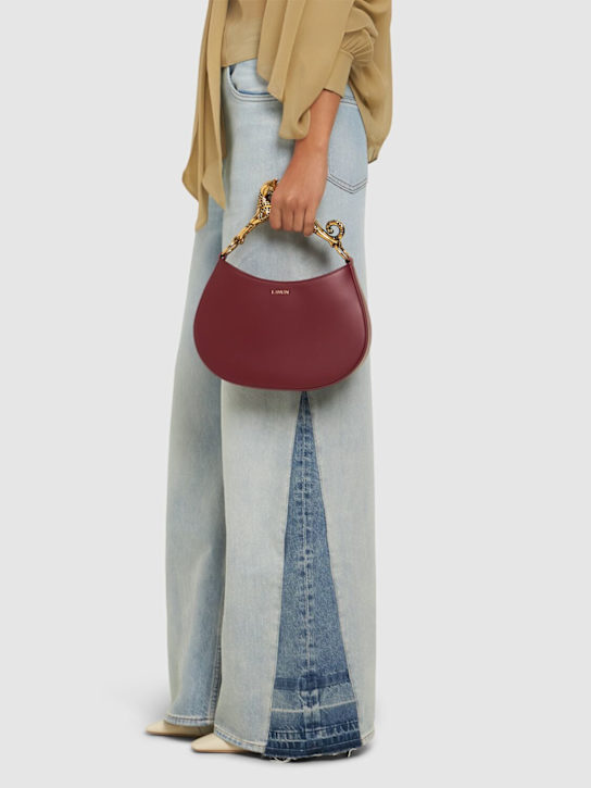 Lanvin: Cat leather hobo bag - Turkish Red - women_1 | Luisa Via Roma