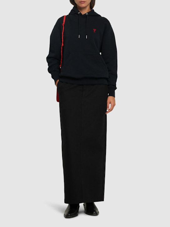 AMI Paris: Ami de coeur cotton logo hoodie - women_1 | Luisa Via Roma