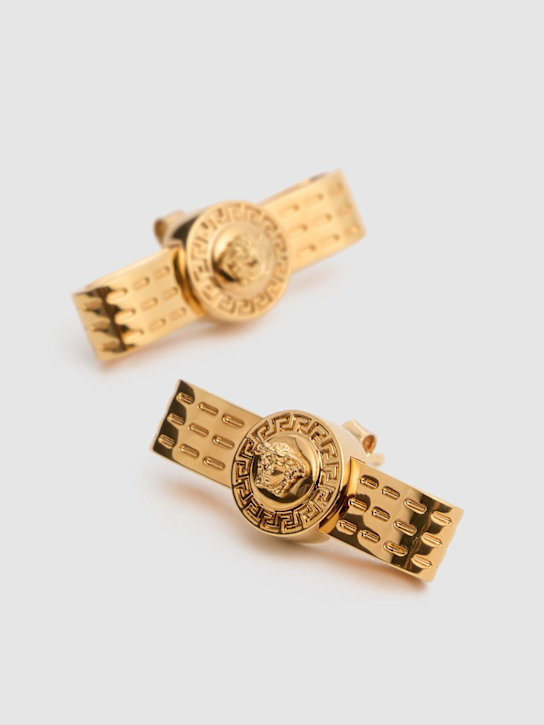 Versace: Ribbon stud earrings - Gold - women_1 | Luisa Via Roma