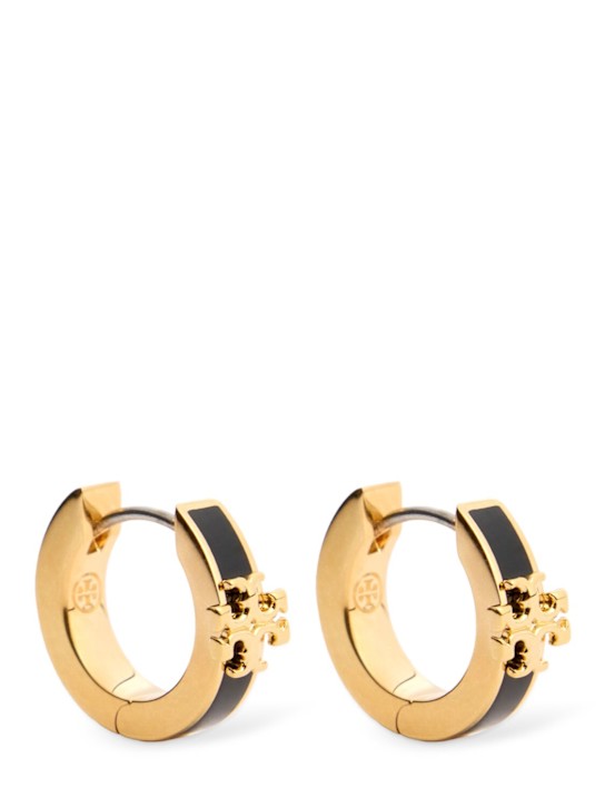 Tory Burch: Kira enamel huggie earrings - women_0 | Luisa Via Roma