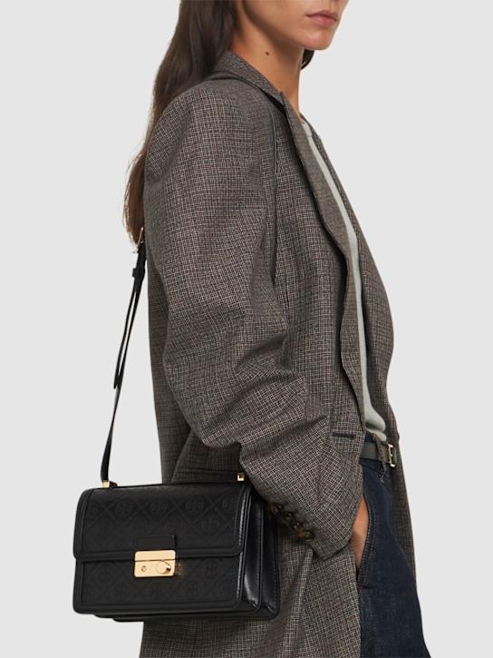 Tory Burch: T Monogram leather shoulder bag - women_1 | Luisa Via Roma