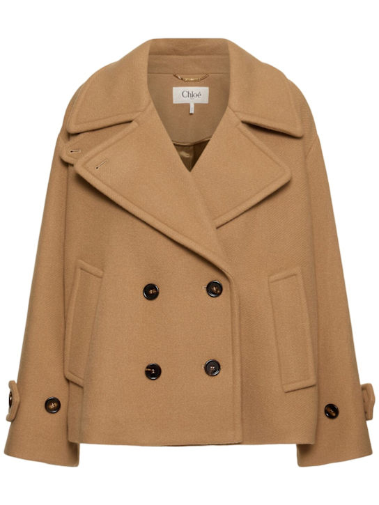 Chloé: Iconic soft wool blend short coat - women_0 | Luisa Via Roma
