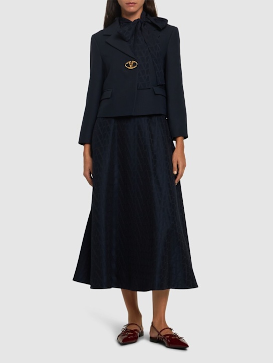 Valentino: Crepe couture logo jacket - women_1 | Luisa Via Roma