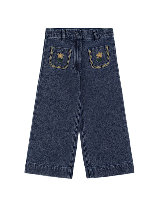 Emile & Ida: Jeans in cotone con ricami - kids-girls_0 | Luisa Via Roma