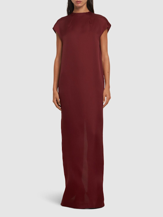 Khaite: Robe longue en satin de soie Lohan - Rouge - women_1 | Luisa Via Roma