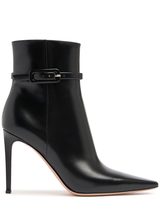 Gianvito Rossi: 95mm Tokio brushed leather boots - women_0 | Luisa Via Roma