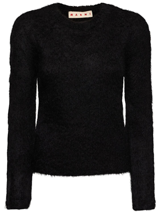 Marni: Mohair blend crewneck sweater - Black - women_0 | Luisa Via Roma