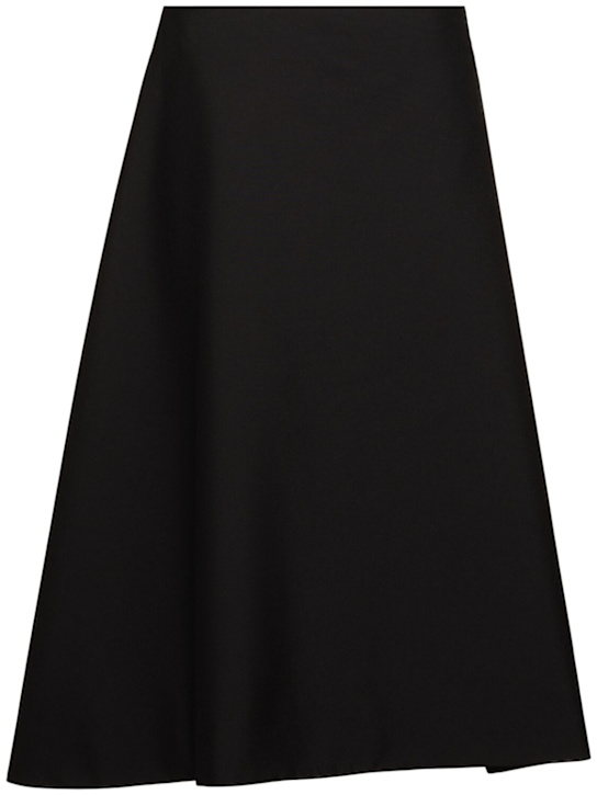 Marni: Jupe midi ronde en laine - Noir - women_0 | Luisa Via Roma